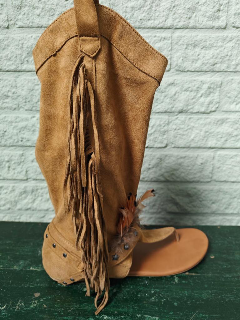 Ibiza Indianen teenslippers laarsjes - maat 40, Kleding | Dames, Slippers, Bruin, Ophalen of Verzenden, Onbekend