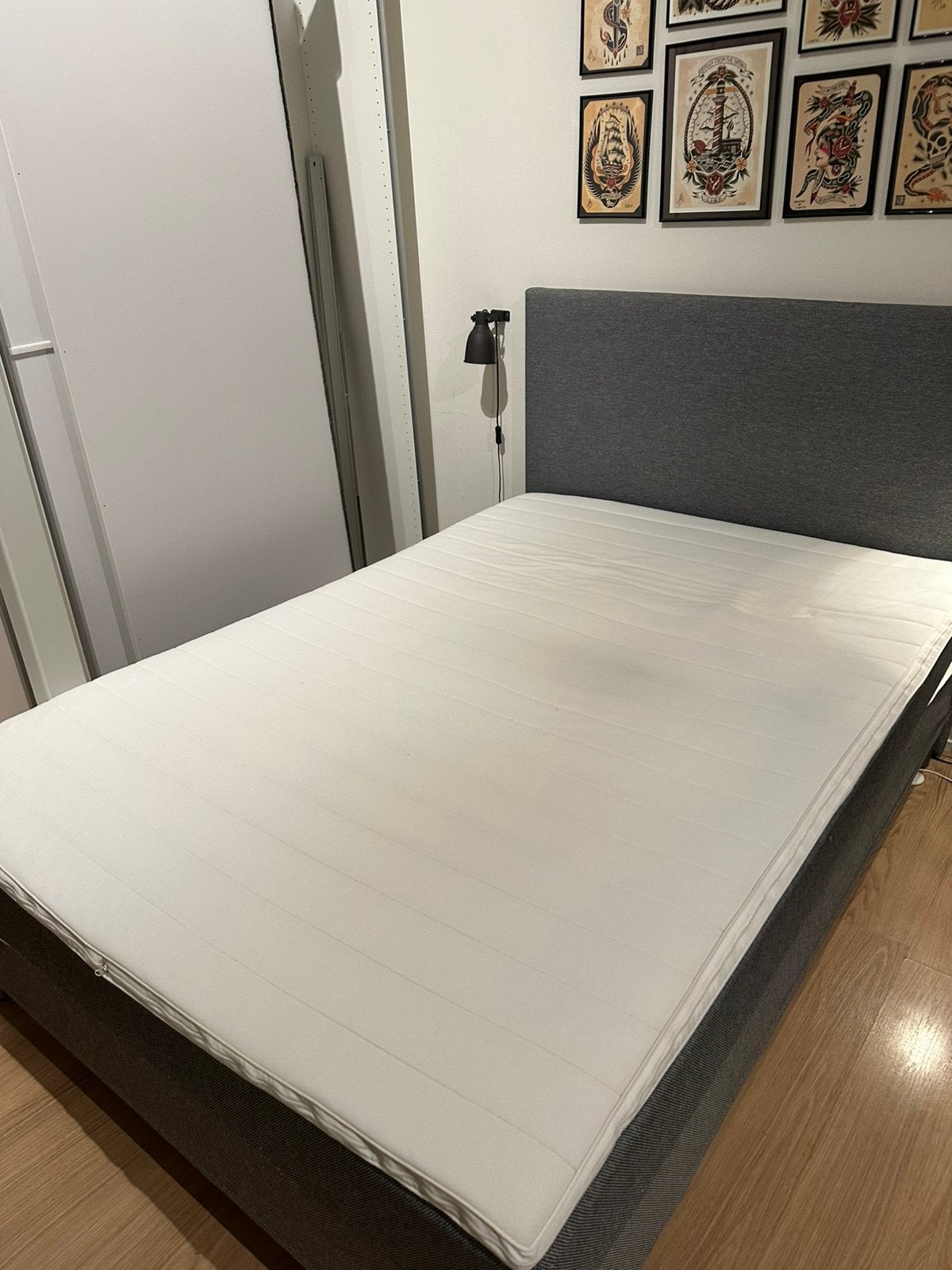 Boxspring 140x200 - compleet - MOET WEG, Ophalen, Gebruikt, 140 cm, Twijfelaar