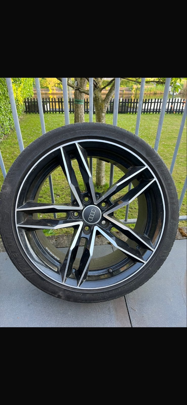 2 originele Audi velgen met Delinte banden 225/40/18, Ophalen, 18 inch, Gebruikt, Banden en Velgen