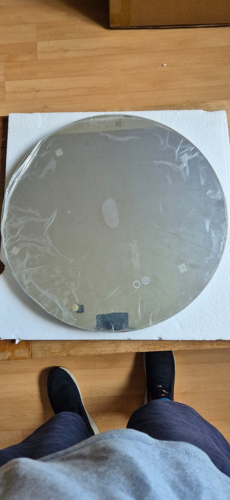 2 Nieuwe LED Spiegel Rond 60 cm - Perfect voor Badkamer/Hal, Huis en Inrichting, Rond, Nieuw, Ophalen of Verzenden, Minder dan 100 cm