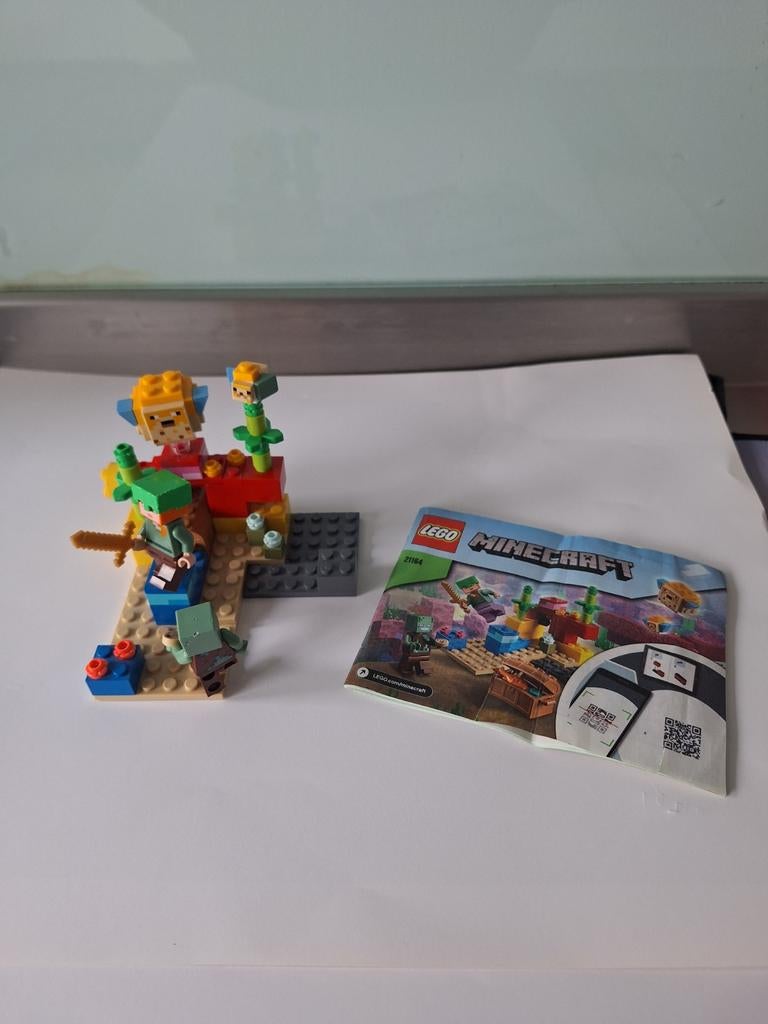Lego minecraft 21164 het koraalrif met handleiding, Ophalen of Verzenden, Lego, Minecraft