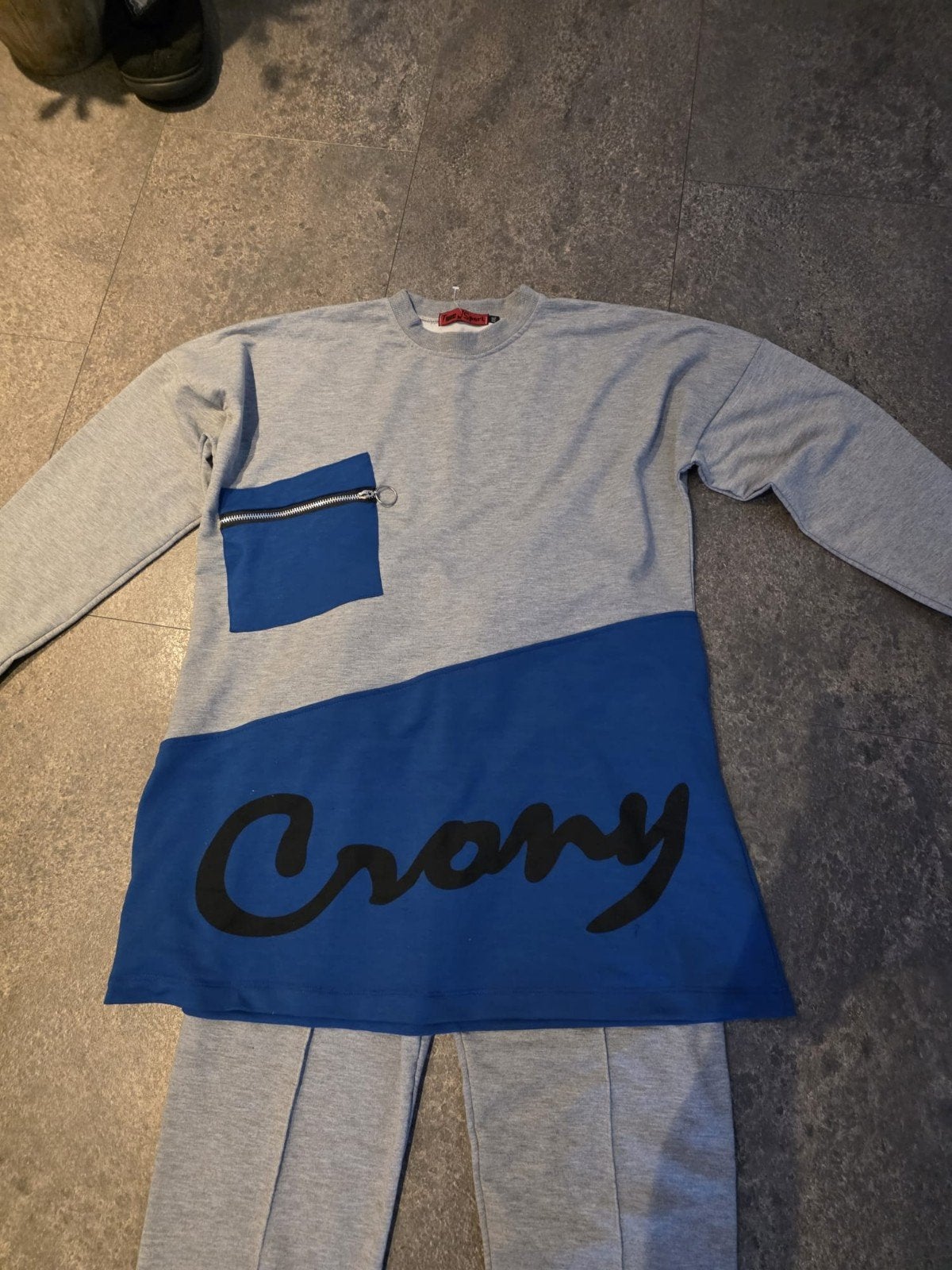 Crony trainingspak grijs/blauw - MaatL, Nieuw, Ophalen of Verzenden, Maat 42/44 (L), Overige typen