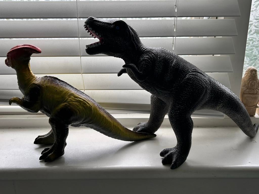 2 grote plastic Dinosaurussen, Ophalen of Verzenden, Gebruikt