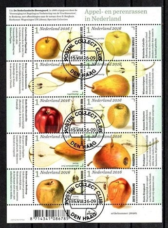 Nederland nr. 3431-3440v Appel- en perenrassen gestempeld, Verzenden, Na 1940, Gestempeld