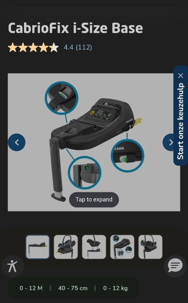 Cabriofix i-Size Base Nieuw in doos, Ophalen, Nieuw, Isofix, 0 t/m 13 kg