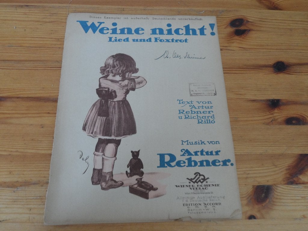 Weine nicht - arthur rebner / richard rillo, Zang, Gebruikt, Ophalen of Verzenden, Artiest of Componist
