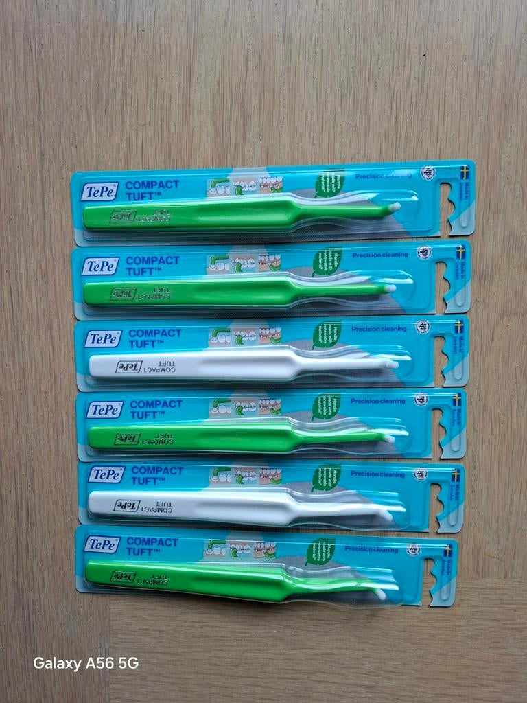 6x TePe Compact Tuft Speciale Tandenborstel - Nieuw, Ophalen, Nieuw, Tandenborstel
