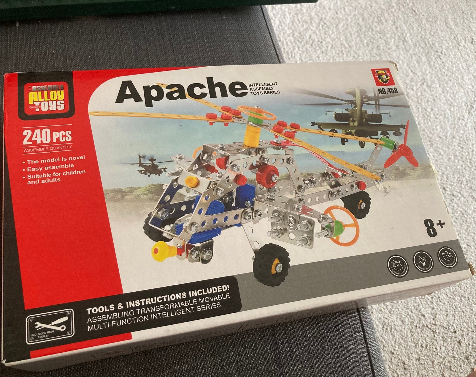 Bouwpakket Apache helicopter Alloy Toys 240 onderdelen, Voertuigen, Nieuw, Ophalen of Verzenden, Kunststof