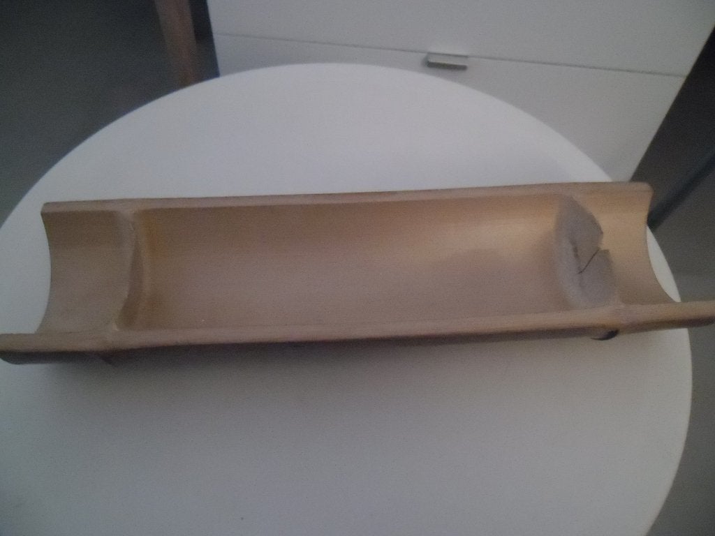 Decoratieve bamboe schaal of houder, Huis en Inrichting, Hout, Gebruikt, Ophalen of Verzenden, Landelijk