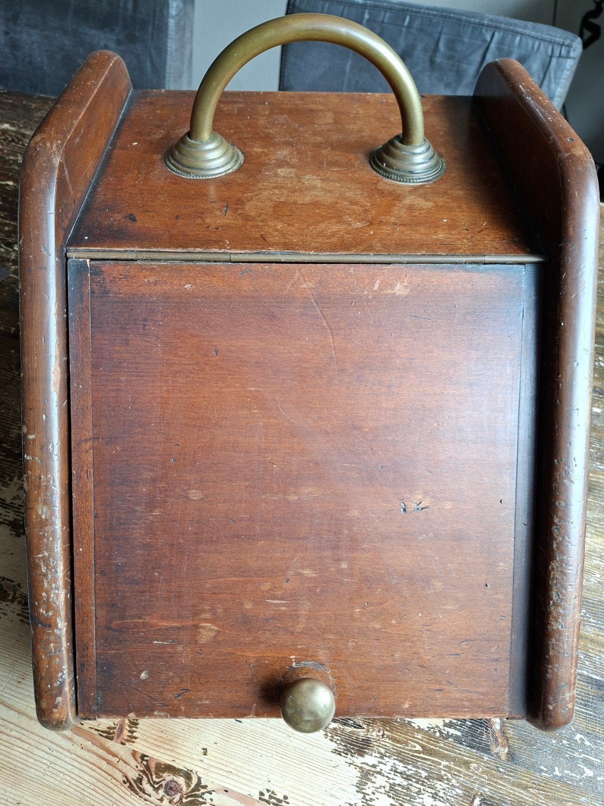 Antieke houten kolenbak, Antiek en Kunst, Ophalen of Verzenden