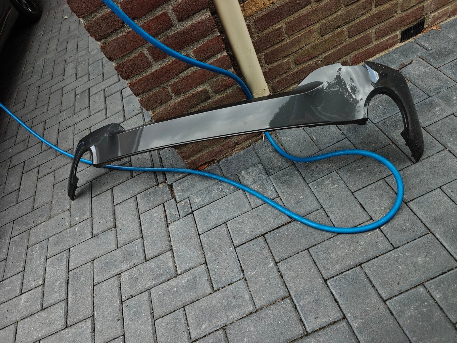 Originele BMW 3 Serie G20 M-Sport Diffuser Dravit Grau, Ophalen, Gebruikt, Achter, Bumper