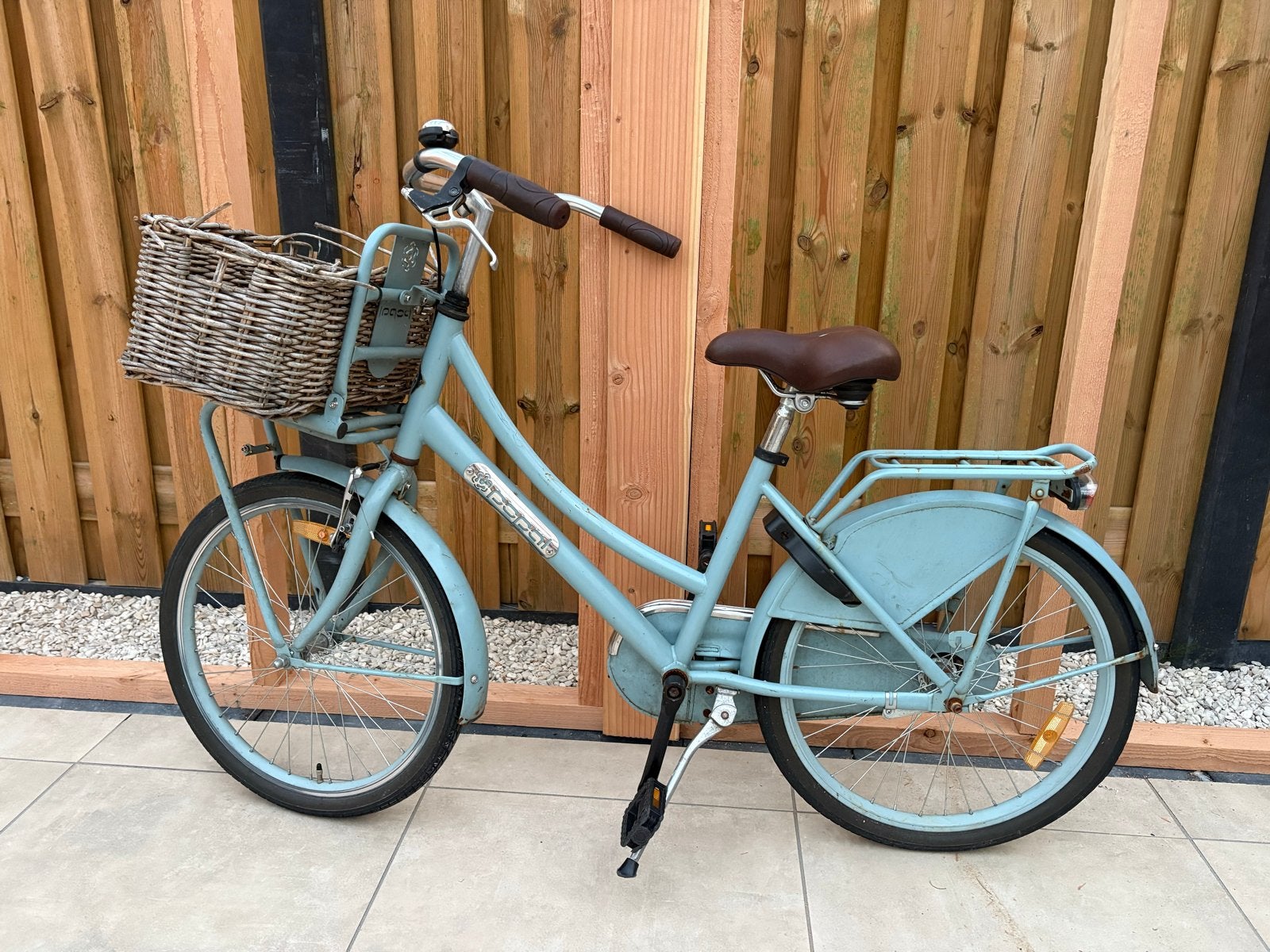 Meisjesfiets Popal 22 inch blauw - opknapper, Fietsen en Brommers, Fietsen | Meisjes, Ophalen, Gebruikt, Terugtraprem, 20 inch