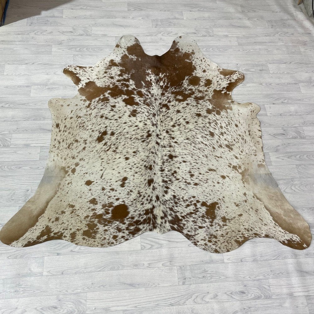 Koeienhuid bruin wit salt & pepper 175x180cm | Lederstore, Landelijk, modern, Scandinavisch, industrieel, 150 tot 200 cm, Nieuw