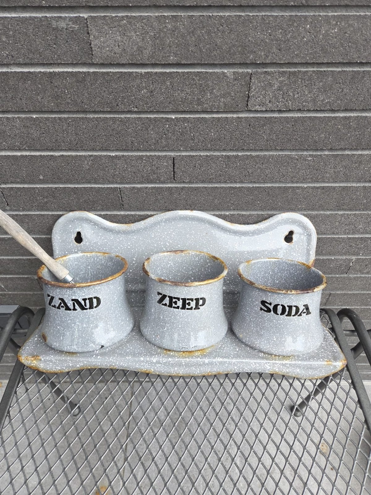 Emaille set | zand, zeep, soda, Antiek en Kunst, Ophalen of Verzenden