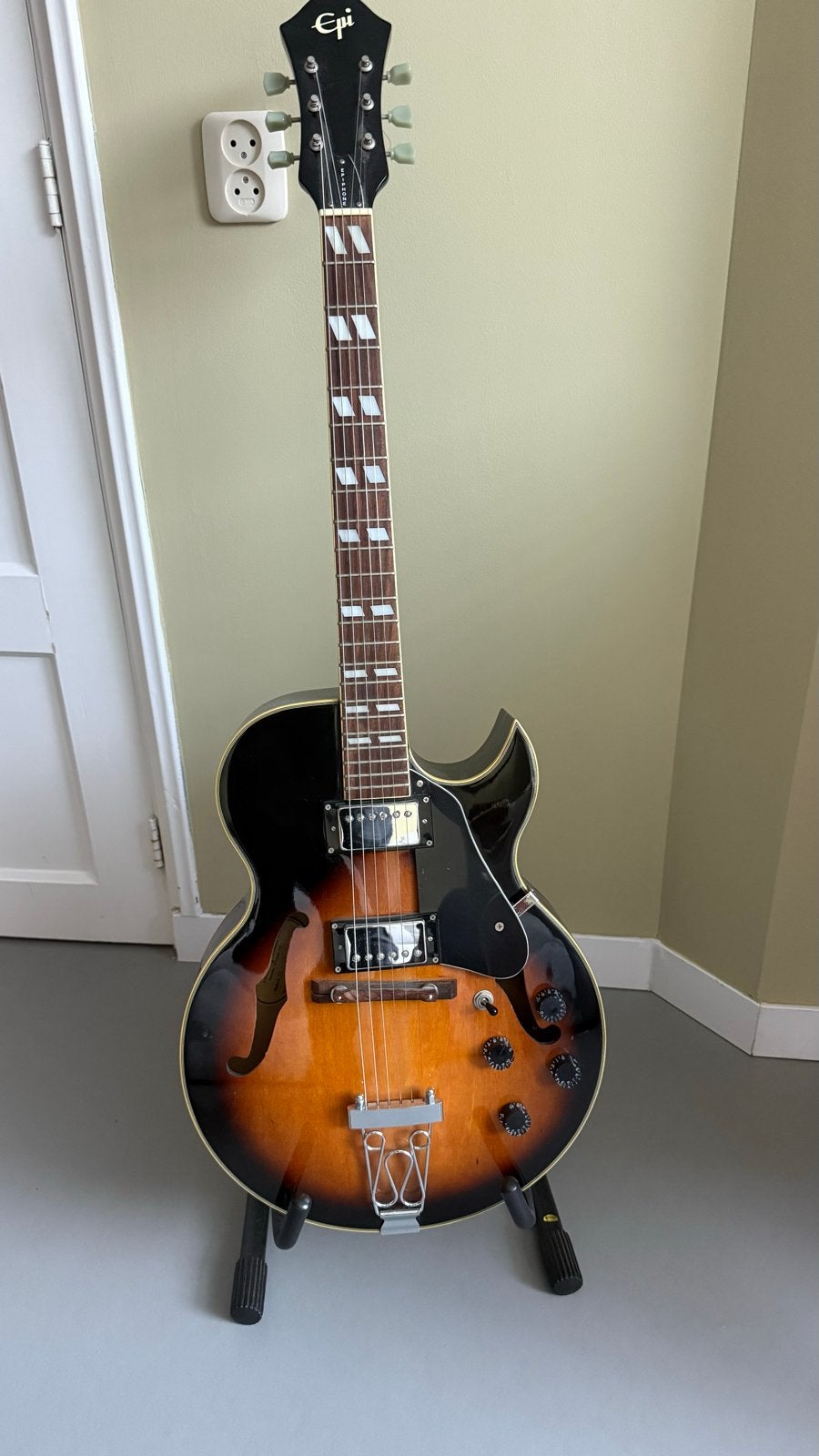 Epi ES-175 Hollowbody Jazzgitaar Vintage Sunburst – ca. 2001, Ophalen, Zo goed als nieuw, Hollow body, Epiphone