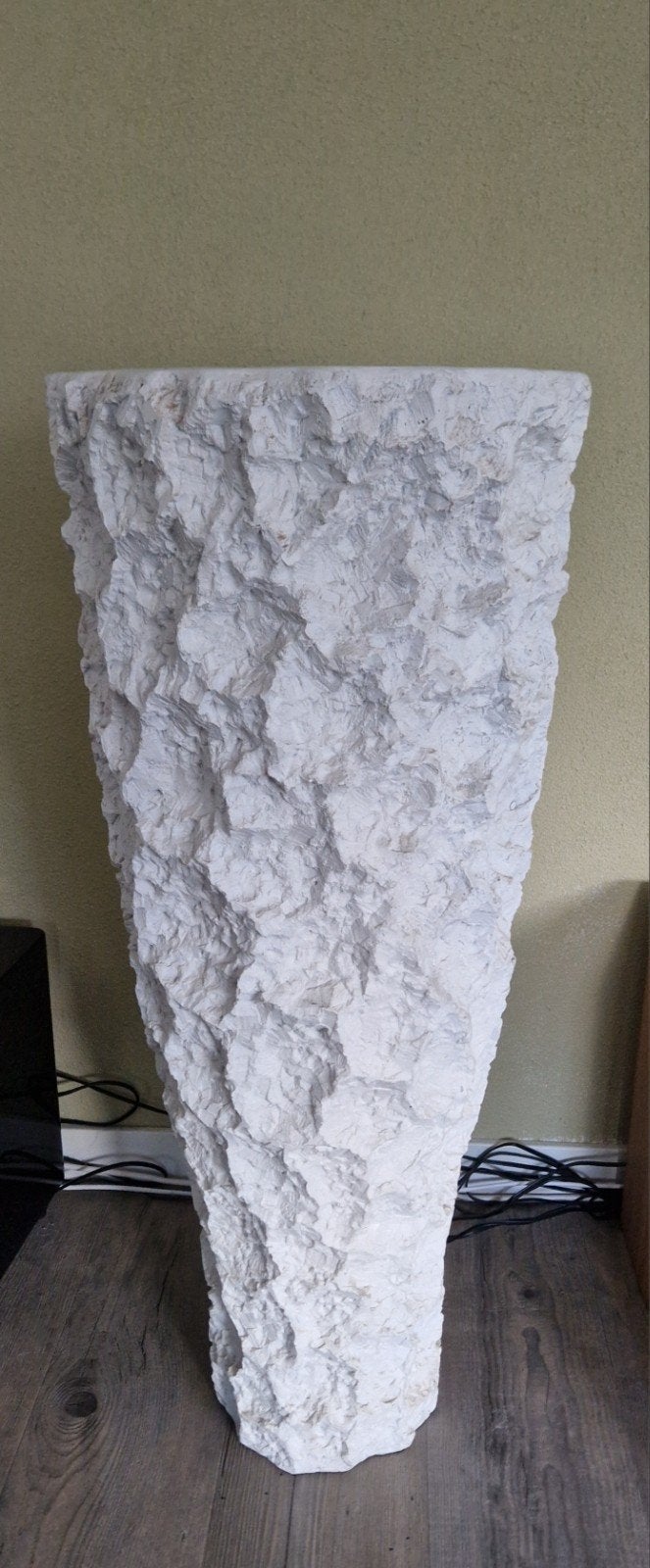 Witte kunststof bloempot, Huis en Inrichting, Ophalen, Gebruikt