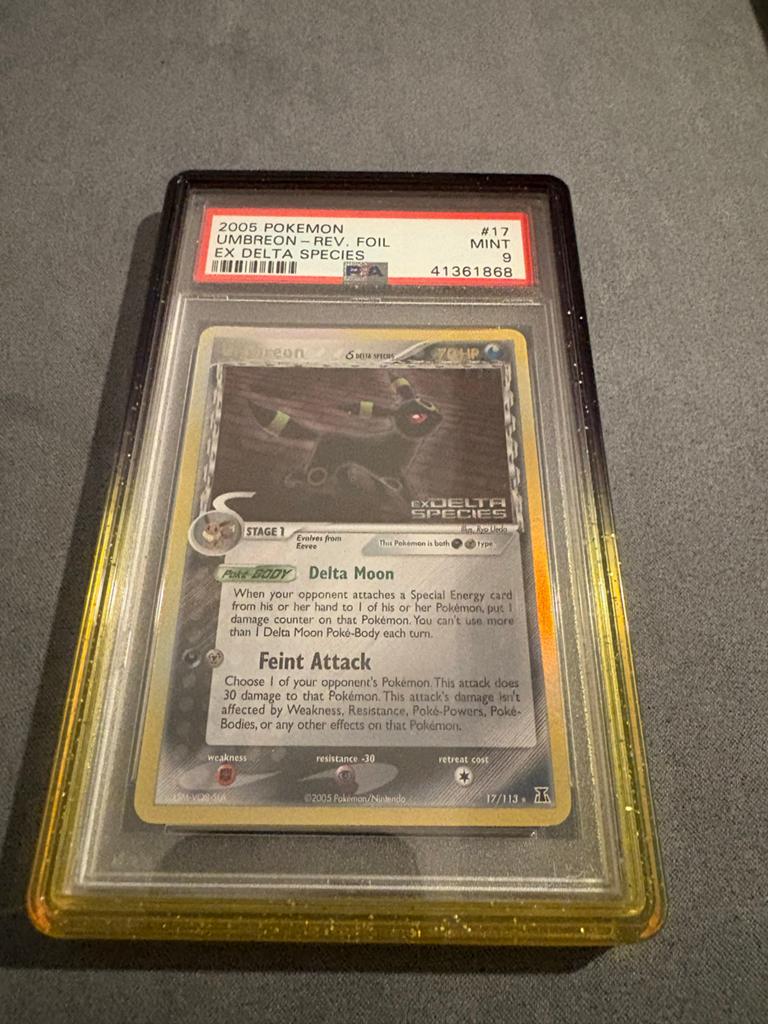 Pokémon Umbreon EX Delta Species PSA 9 MINT Rev. Foil 17/113, Ophalen of Verzenden, Zo goed als nieuw, Losse kaart, Foil