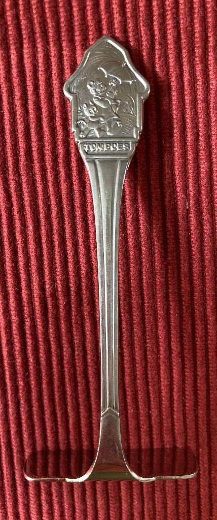 Kinderbestek eetschraper (food poosher) Tom Poes vintage, Ophalen of Verzenden