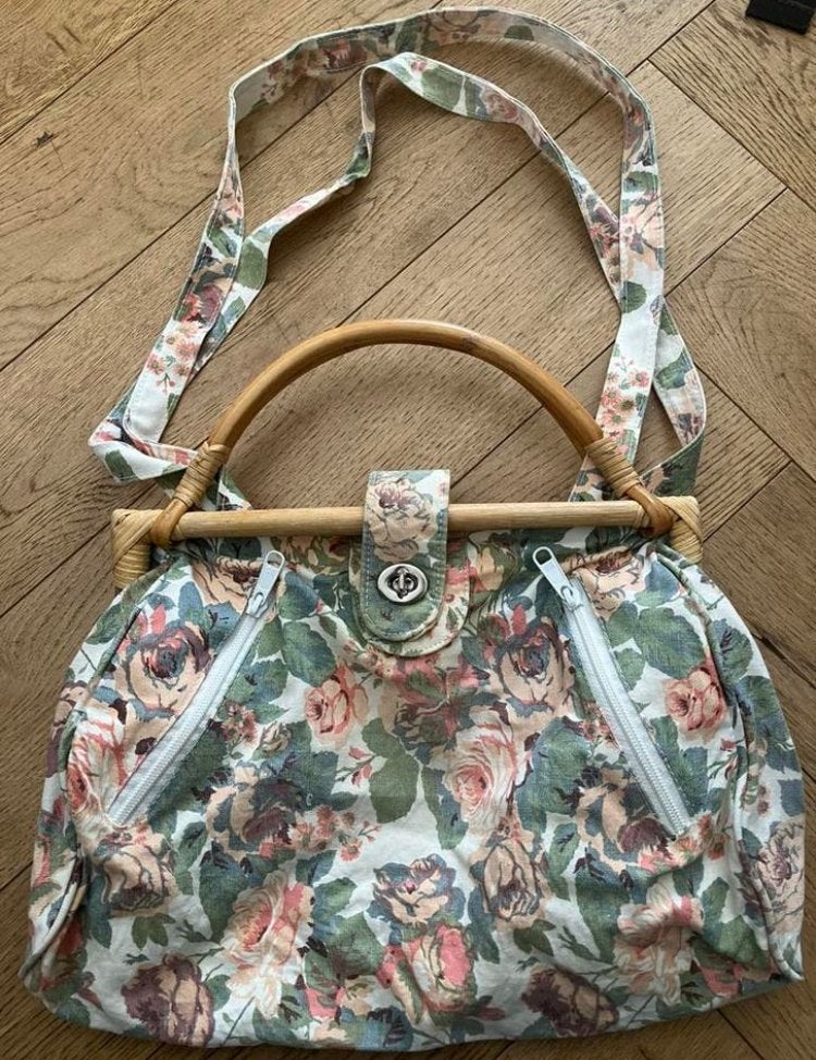 Vintage bloemenprint dokterstas floral tapestry print flower, Ophalen of Verzenden, Nieuw, Handtas