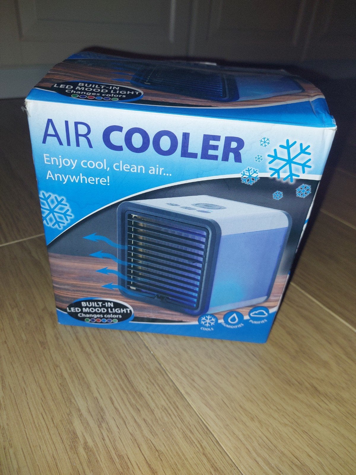 Compacte Air Cooler met LED Mood Light, Tafel- of Grondventilator, Minder dan 60 m³, 3 snelheden of meer, Ophalen of Verzenden