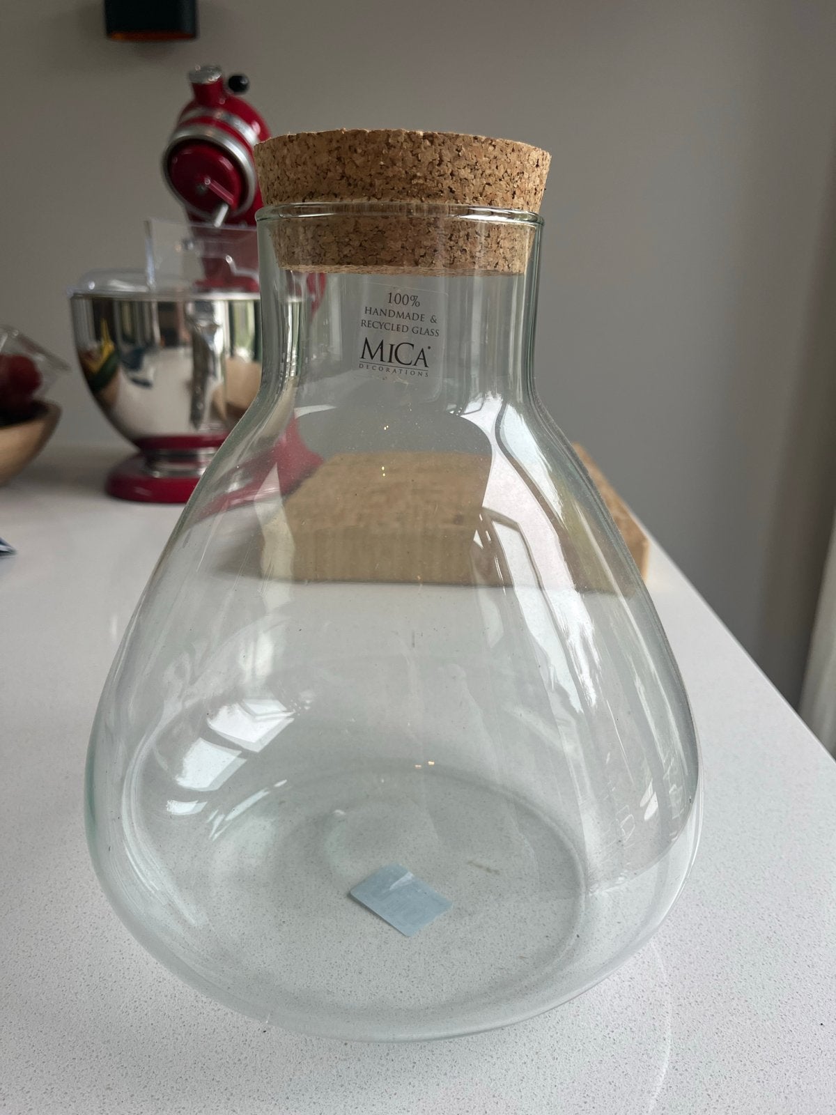 Handgemaakt glazen terrarium met kurken stop, Huis en Inrichting, Ophalen, Handgemaakt, Transparant, Nieuw