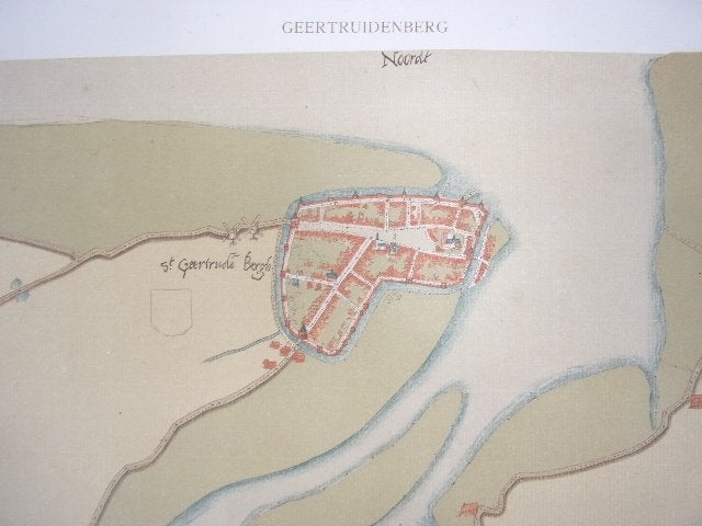 Geertruidenberg Plattegrond van de stad Jacob van Deventer, Antiek en Kunst, Cartografie, Ophalen of Verzenden, 42 cm, Blanco verso