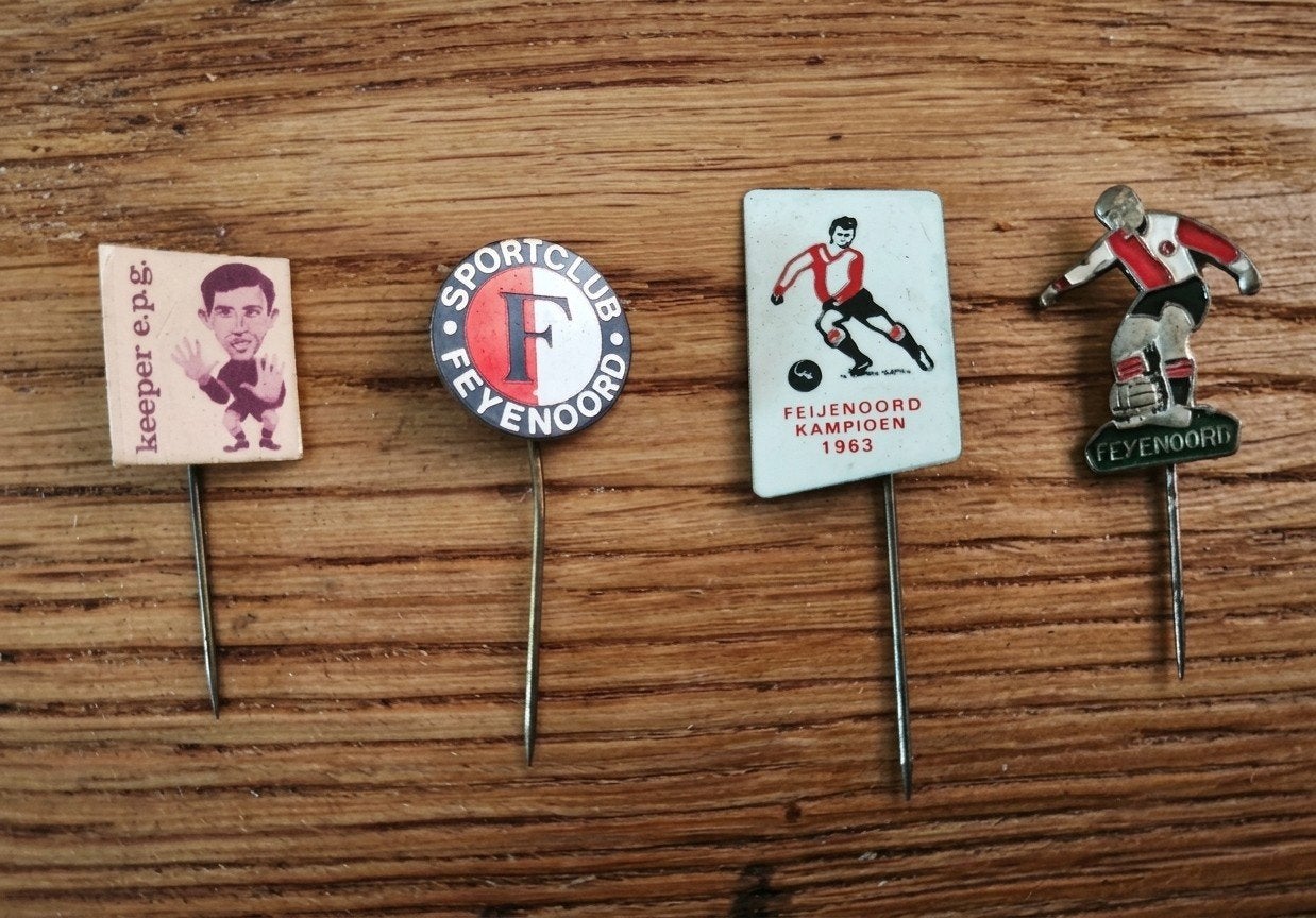 4 Vintage Feyenoord Speldjes, Verzamelen, Ophalen of Verzenden, Gebruikt, Feyenoord