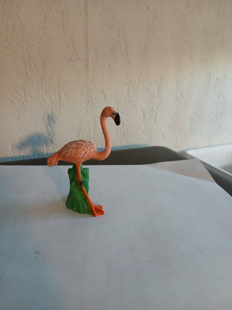 Flamingo, dierfiguur Bullyland, 9 cm, Verzamelen, Dierenverzamelingen, Gebruikt, Beeldje of Figuurtje, Vogel, Verzenden