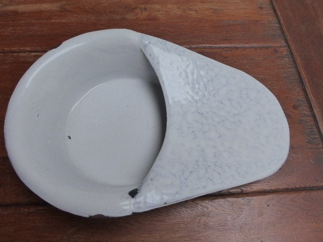 Vintage emaille bedpan, gewolkt, Antiek en Kunst, Ophalen of Verzenden