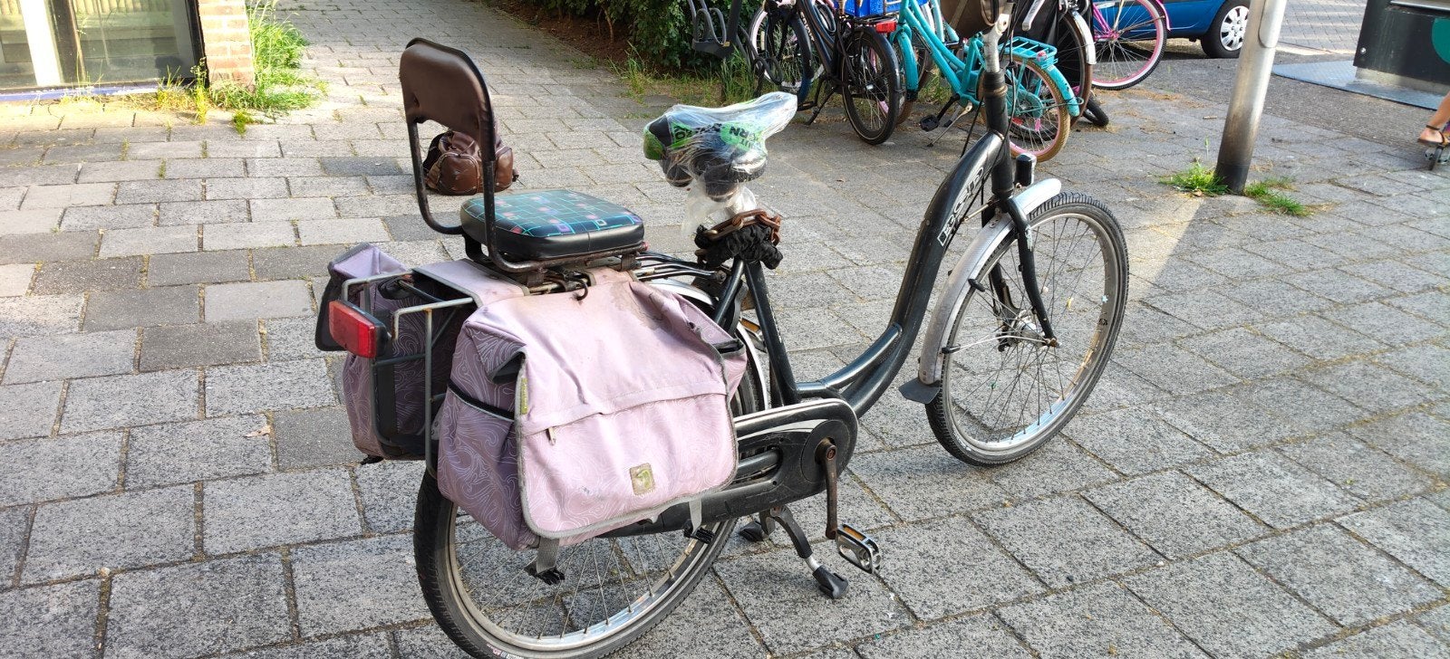 Dames mama fiets met lage instap en extra breed stuur, Velgrem, Ophalen, Overige merken, 53 tot 56 cm