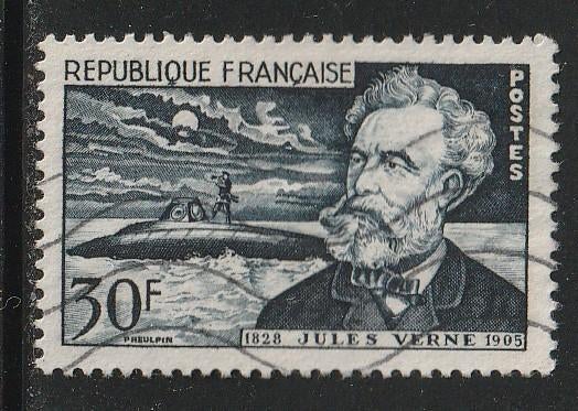 Frankrijk 1955 - Jules Verne & Capt. Nemo, Postzegels en Munten, Ophalen, Gestempeld