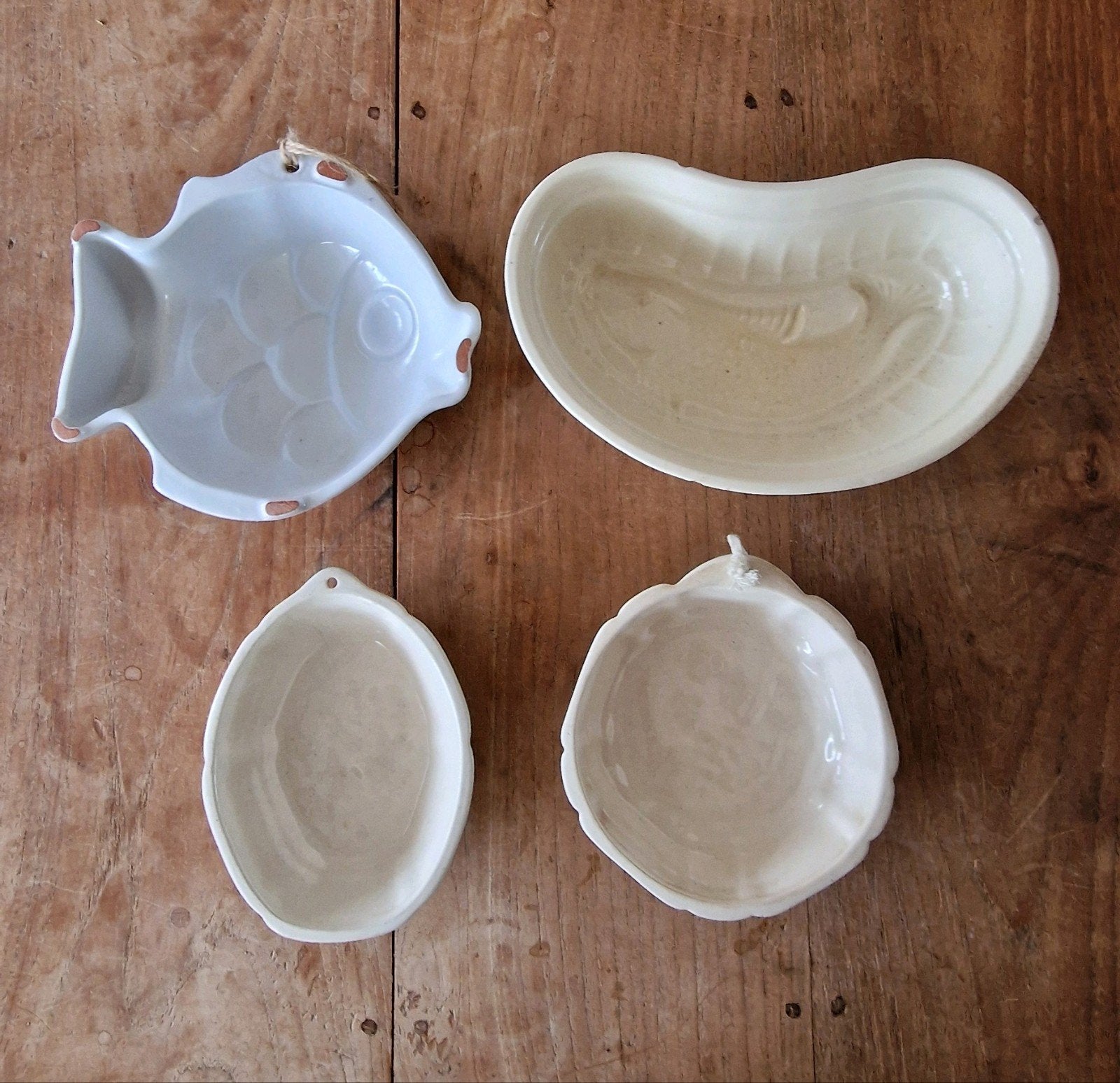 Vier oude puddingvormen, Ophalen of Verzenden