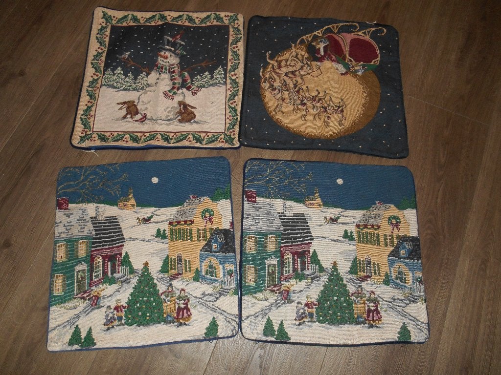 prachtige nieuwe kerst kussens 50 bij 50 gobelin stof, Ophalen of Verzenden, Zo goed als nieuw