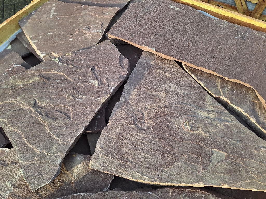 prachtige rode flagstones Mandana Red Sandstone, Ophalen of Verzenden, Nieuw, Natuursteen, Terrastegels