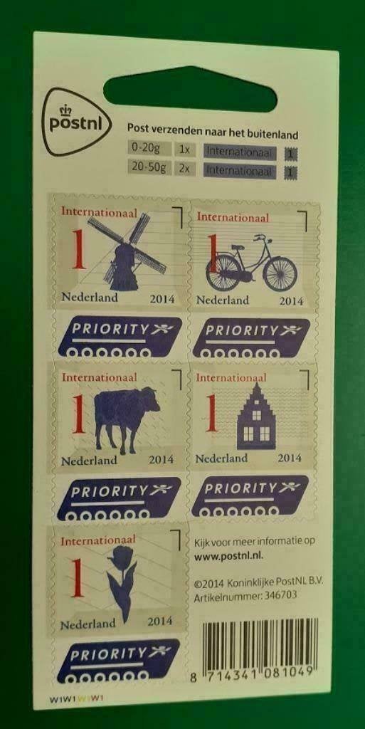 NVPH V3150-3154 Nederlandse iconen Internationaal - 2014, Verzenden, Na 1940, Postfris