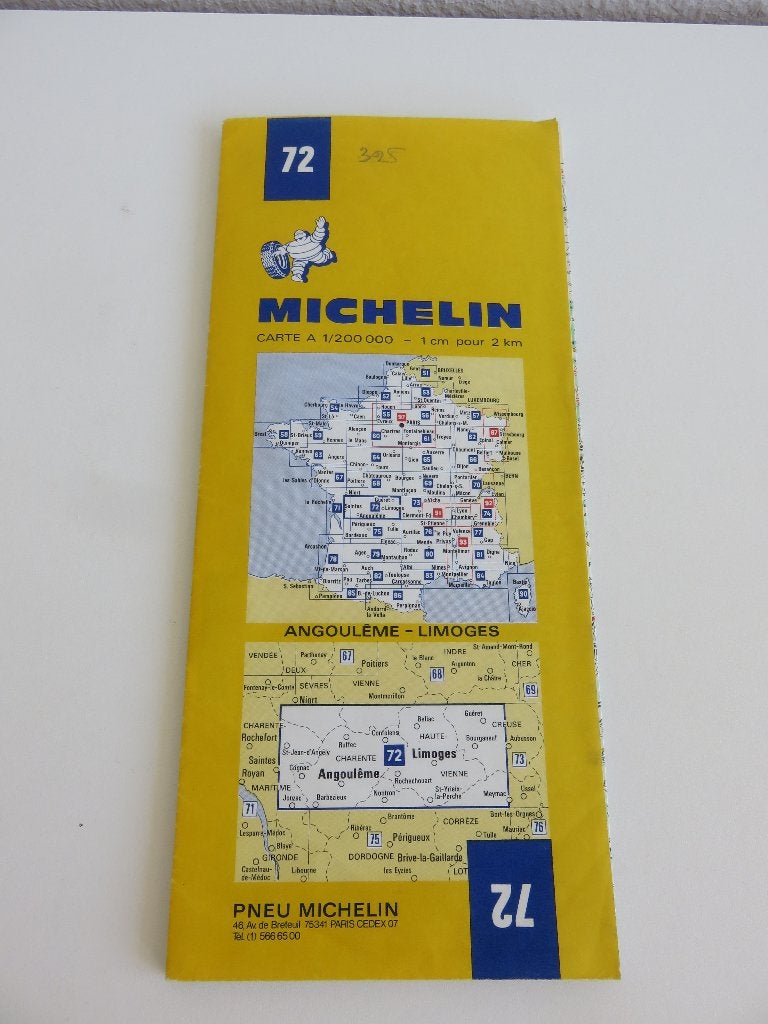 Michelin autokaart wegenkaart landkaarten Frankrijk Limôges, Gelezen, Frankrijk, Ophalen of Verzenden, Landkaart