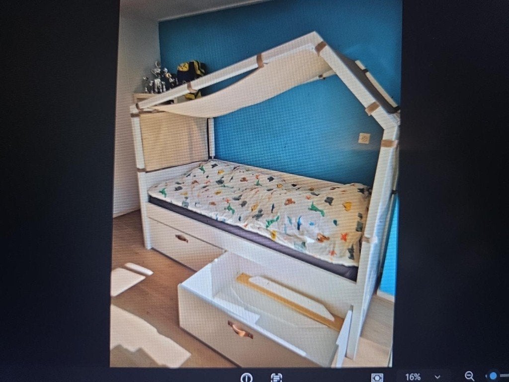 Bed wit LIFETiME 4 in 1 meegroeimodel, 85 tot 100 cm, Gebruikt, 180 cm of meer, Ophalen