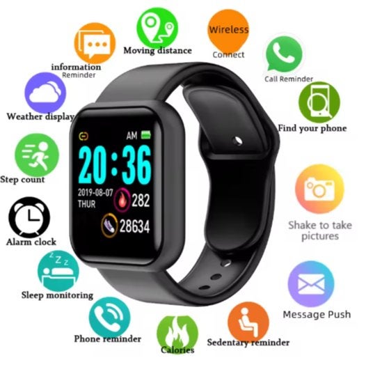 horloge Smart Bracelet - Incl. verzendkosten €10, Hoogte, Verzenden, Zwart, Nieuw