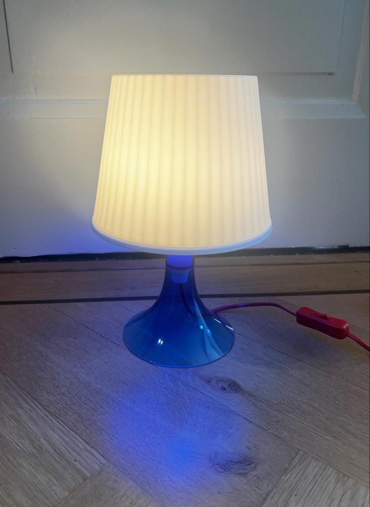 Vintage IKEA LAMPAN tafellamp - Blauw, Ophalen of Verzenden, Gebruikt, Kunststof