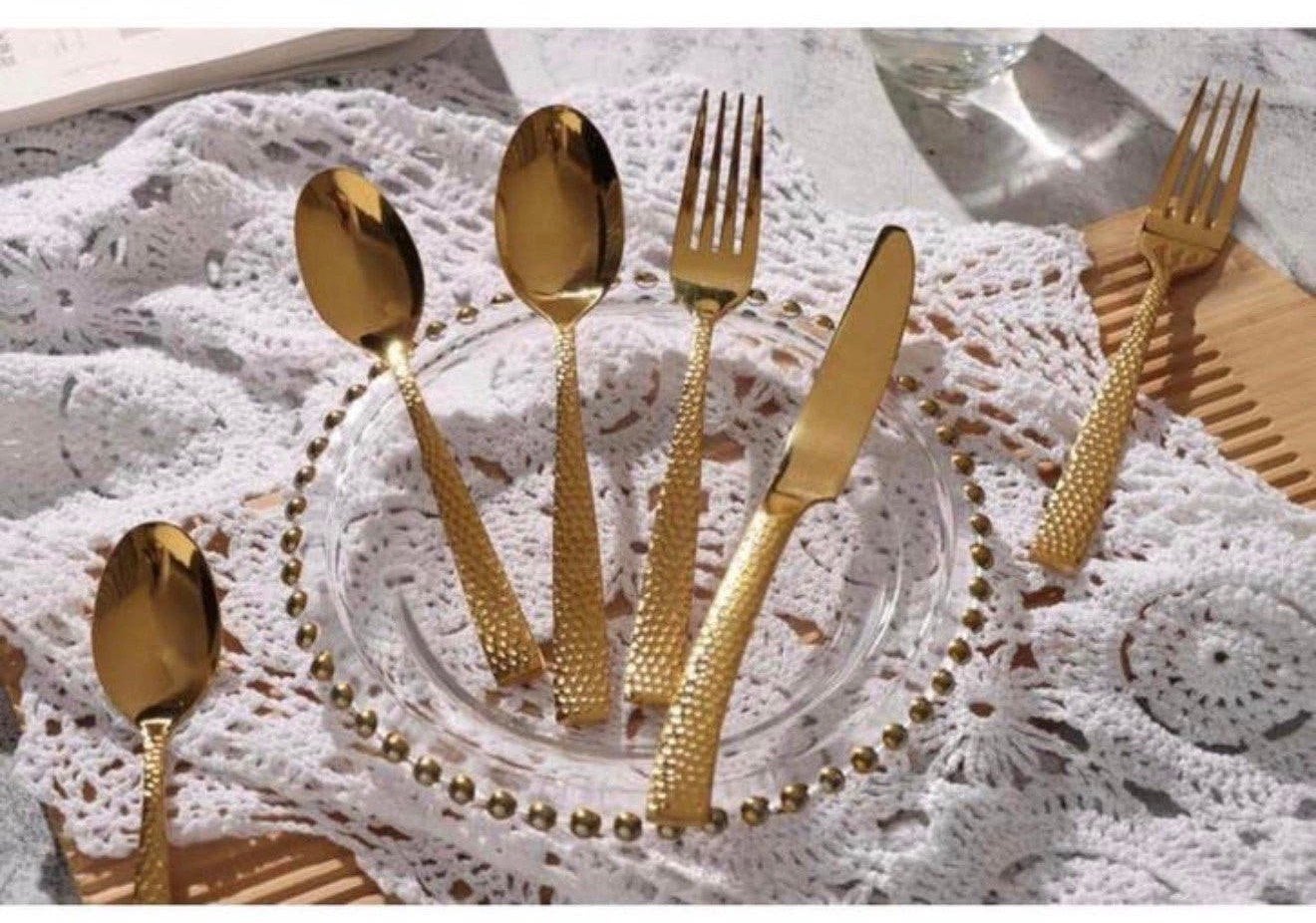 24-delige Kitchen Pro Bestekset Goudkleurig goud Luxe Design, P, Bestekset, P, P
