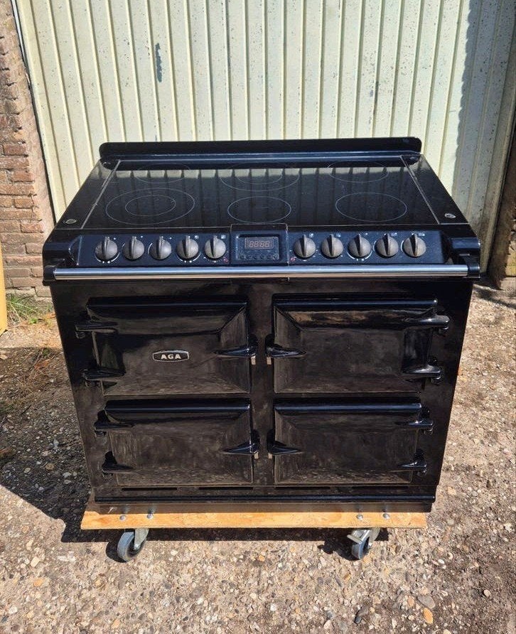 Aga six four keramisch zwart elektrisch, Keramisch, Ophalen of Verzenden, Zo goed als nieuw, 85 tot 90 cm