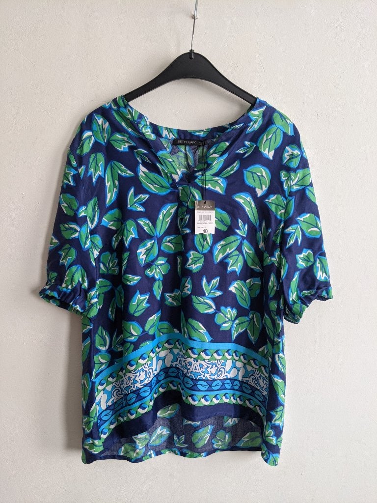 Nieuwe Top Betty Barclay Mt M in helder blauw/groen/wit, Maat 38/40 (M), Meerkleurig, Betty Barclay, Nieuw