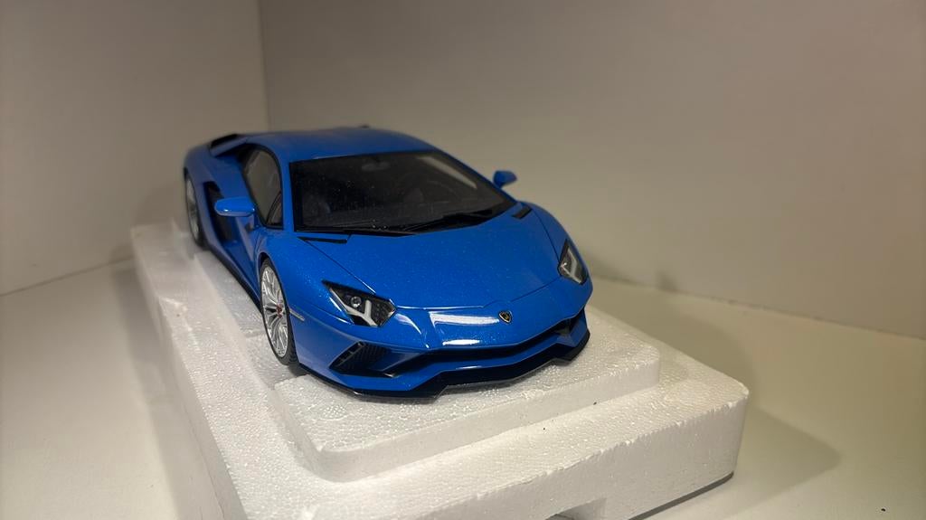 Lamborghini Aventador s bleu autoart 1.18, Ophalen of Verzenden, Autoart, A, A