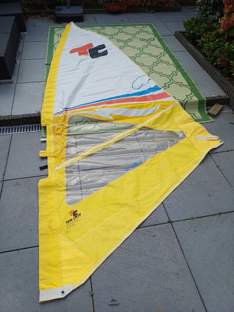 surfzeilen, gieken en mast, Ophalen, Gebruikt, Zeil