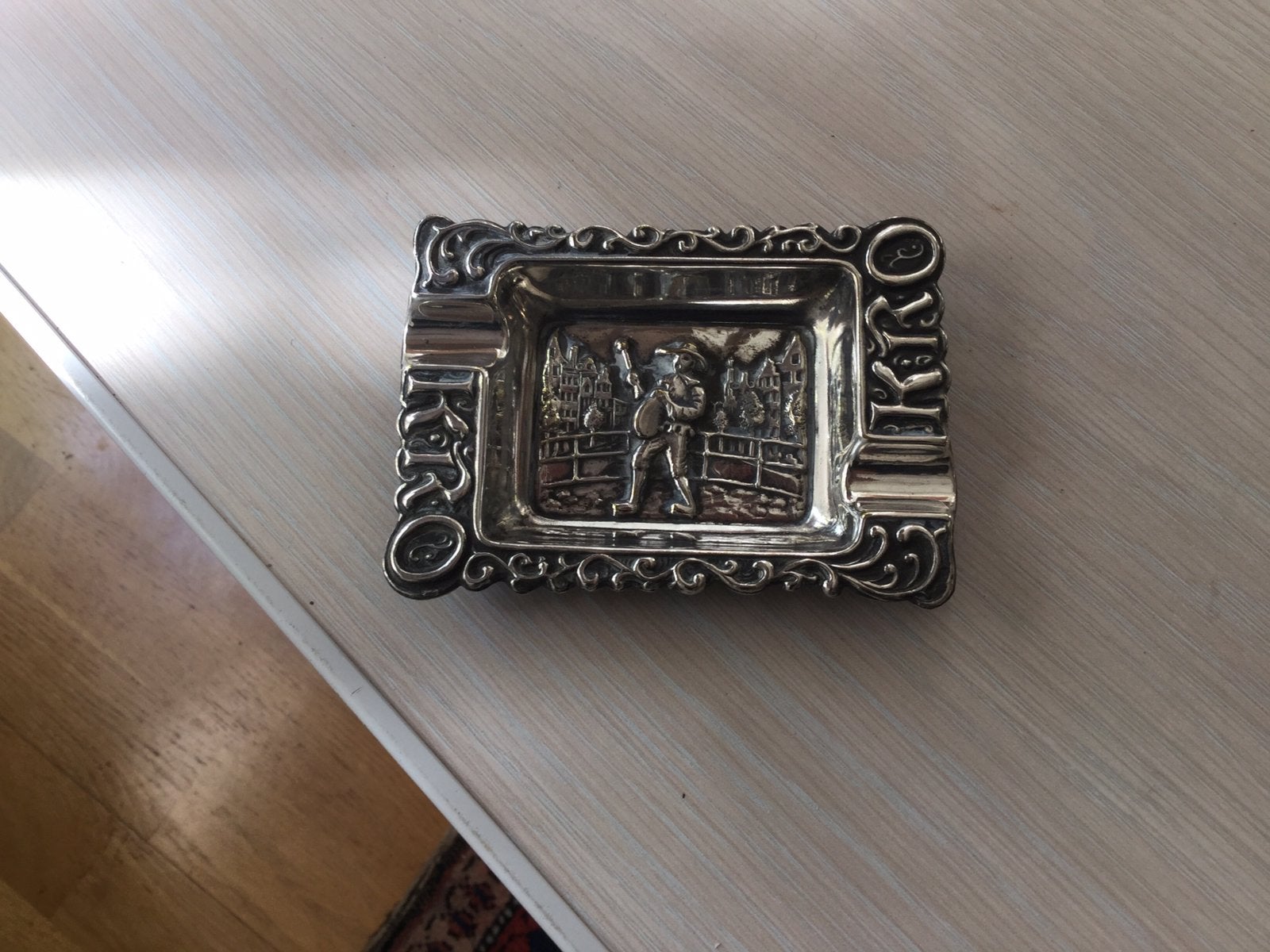 Vintage KRO verzilverd asbakje, Ophalen of Verzenden