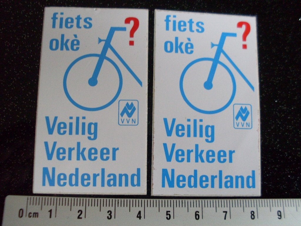2x sticker fiets oké? veilig verkeer nederland vvn logo, Verzamelen, Verzenden, Zo goed als nieuw, Bedrijf of Vereniging