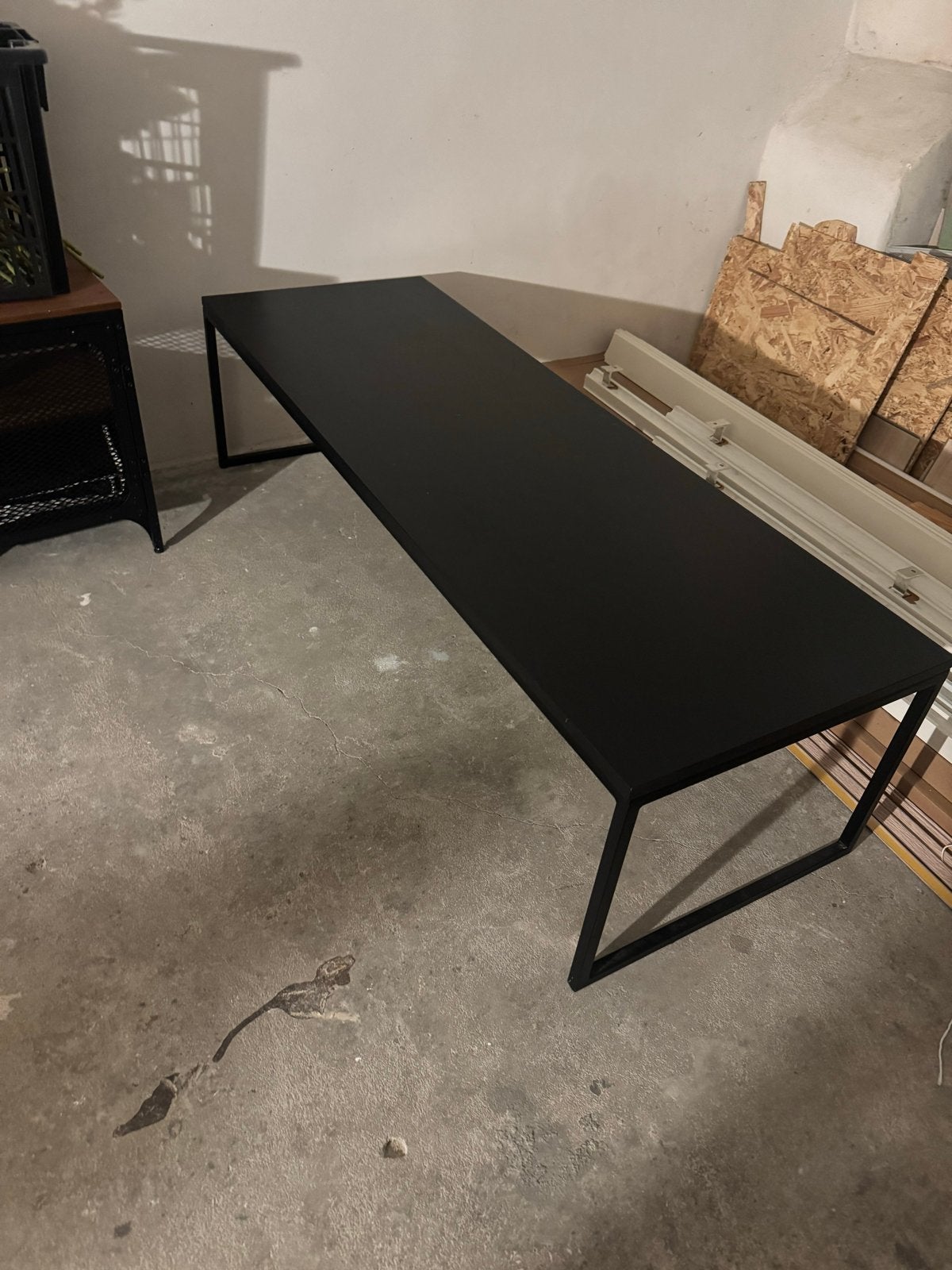 Zwarte salontafel/bijzettafel 40x160x55 cm (hxbxd), 50 tot 100 cm, 150 tot 200 cm, Zo goed als nieuw, Modern/strak
