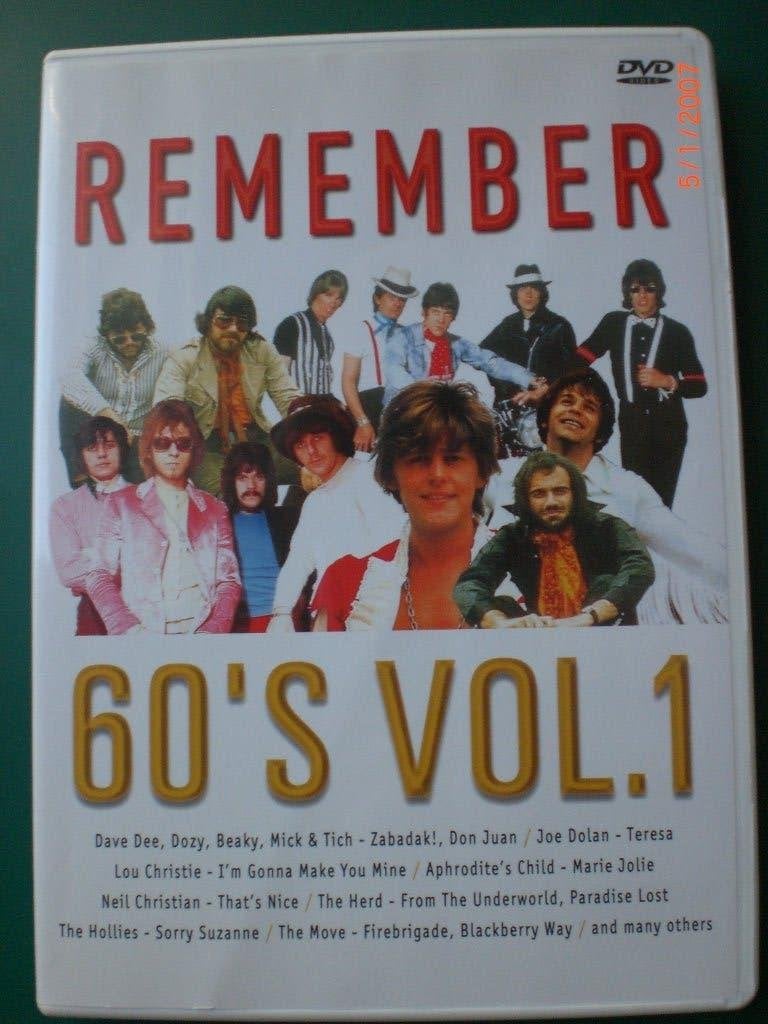 dvd Remember 60's Vol. 1 Aphrodite's Child Hollies Dave Dee, Cd's en Dvd's, Alle leeftijden, Ophalen of Verzenden, Zo goed als nieuw