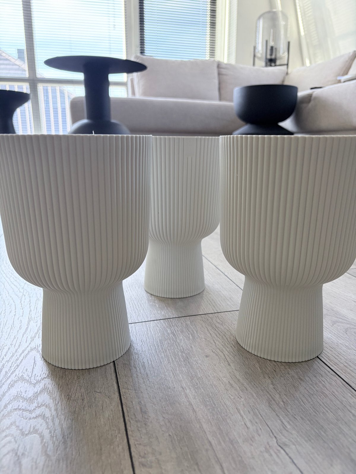 Elho bloempot Vibes Fold Coupe 14cm Ecru - 3 stuks, Huis en Inrichting, Ophalen of Verzenden, Zo goed als nieuw