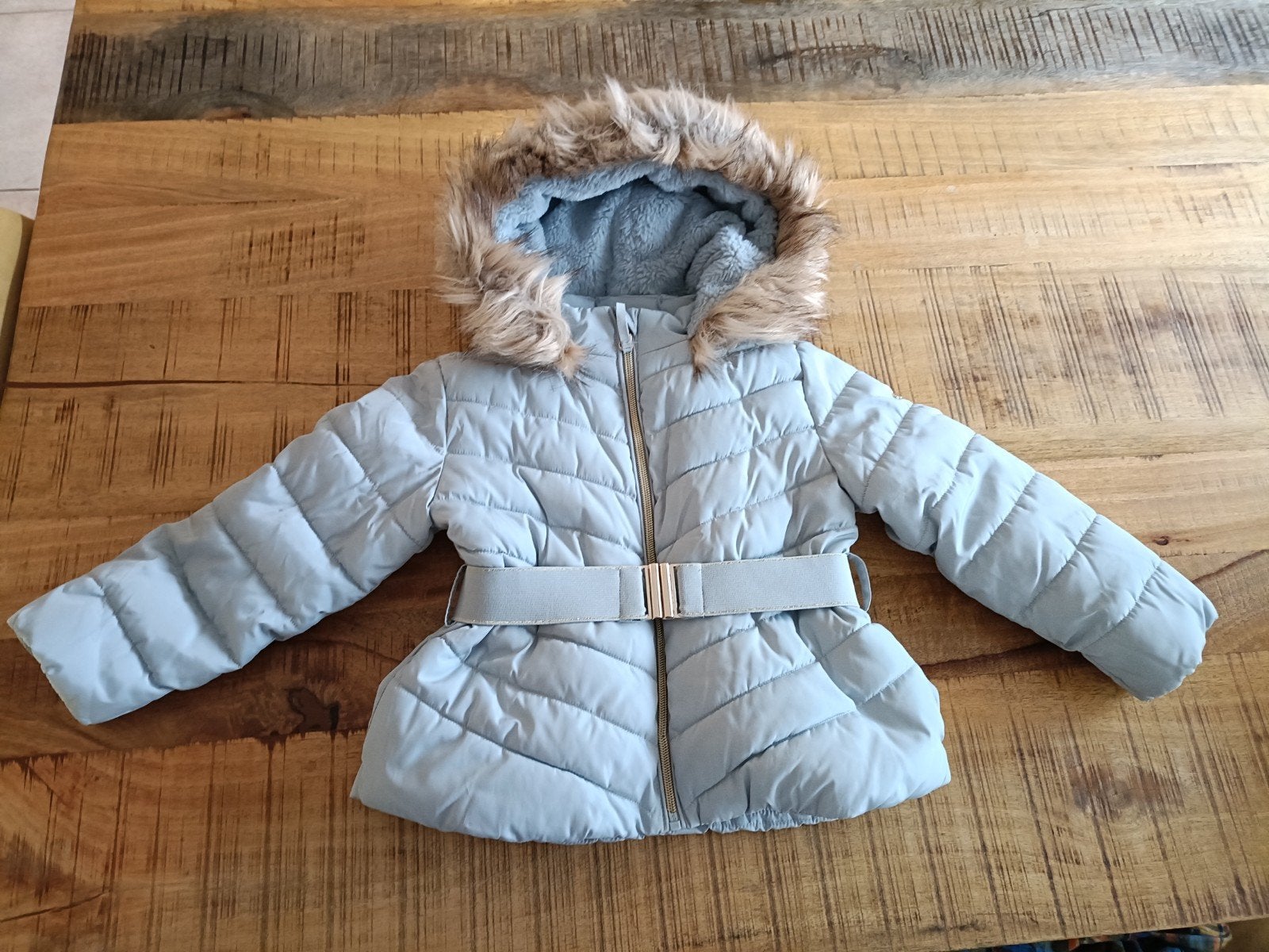 Leuke lichtblauwe winterjas voor meisjes, maat 104, Ophalen, Gebruikt, Meisje, KIDS El Corte Inglés